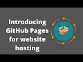 Geographic Software Design Week 3 Introducing GitHub Pages for free website hosting