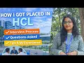 How I Got Placed in HCLTech Interview Process Questions Tips My Placement Journey