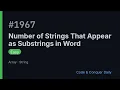 LeetCode 1967 Number of Strings That Appear as Substrings in Word