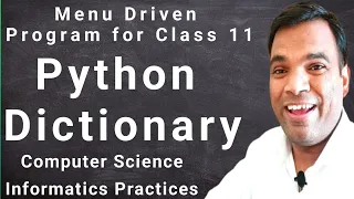 python menu drive program using dictionary function computer science informatics practices Class 11