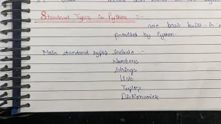 Python Lec 3 Data Types Standard Types in Python And Internal Types in Python Operators
