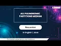 All Palindromic Partitions Medium Module Recursion In English Java - 39