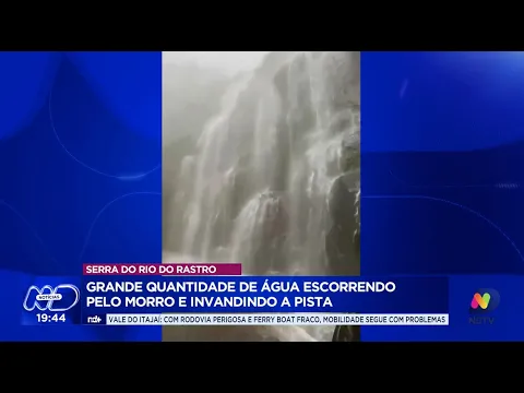 Alerta na Serra do Rio do Rastro: imagens impactantes mostram pista invadida por enxurrada
