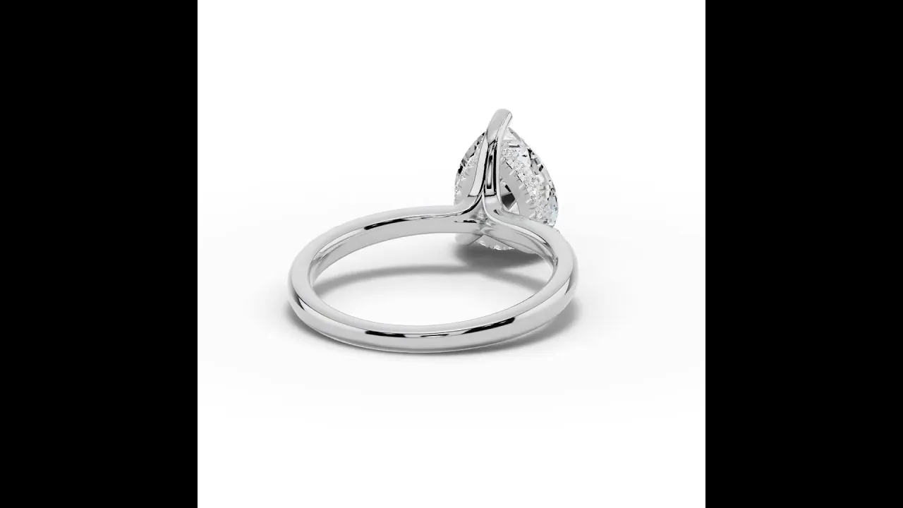 Pear Lustre Hidden Halo Solitaire