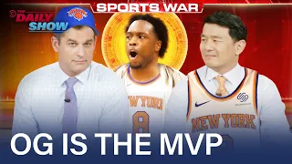 sports war og anunoby gets god status u0026 ny goes blue and orange with knicks fever the daily show