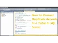 How To Remove Duplicate Records From a Table In SQL Server