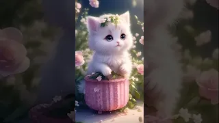 القطه المشمشيه حلوه بس شقيه عيد ميلاد سعيد اطفال عيد ميلاد Cat كيدز 