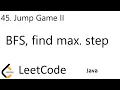 LeetCode 45 Jump Game II BFS Java