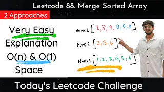 Leetcode 88 Merge Sorted Array Hindi