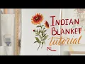 Indian Blanket Flower Live botanical watercolor tutorial