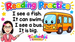 Easy Reading Practice for Kids | CVC Words & Easy Sentences | Beginner English Reading |Teacher Aya