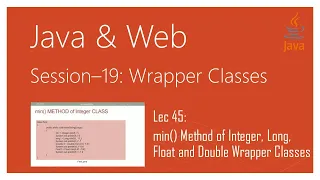 Wrapper Classes in Java min Method of Integer Long Float and Double Wrapper Classes