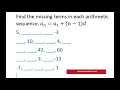 Find The Missing Terms Of Each Arithmetic Sequence Arithmetic Mean