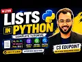 LIVE Python Lists Explained Complete Beginner Tutorial with Examples CS Edupoint