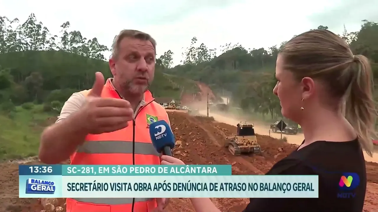 Secretário de Infraestrutura visita SC-281 após reportagem sobre atraso na obra