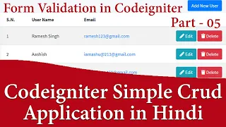 Codeigniter Simple CRUD Application in Hindi Part Form Validation in Codeigniter learn2smart