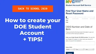 How to Create Your DOE Student Account from NYC DOE Website plus TIPS