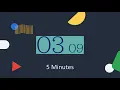 5 Minutes counter timer 300 seconds rectangle object motion graphics count Up Dark Mode - 2021 PPT