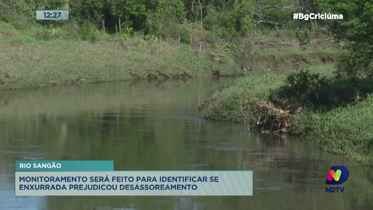 Monitoramento do Rio Sangão: fortes chuvas em podem ter comprometido as obras de desassoreamento