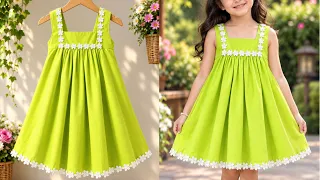 Beautiful Baby Frock Cutting & Stitching | Easy A-Line Frock Design | Girls Dress Tutorial