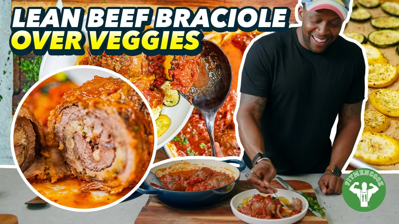 Lean Beef Braciole Recipe Over Veggies