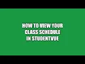 How to View Class Schedules in StudentVue