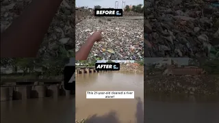 This 21 Year Old Cleaned a Polluted River All Alone #trugetherness  #creativegiving #donatecontent