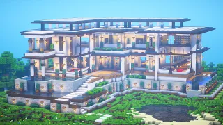Minecraft Giant Modern Mansion Tutorial Interior Architecture Build