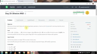 Day 29 - Bitwise AND 30 Days of Code Finale HackeRank