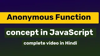 What is anonymous function in JavaScript with example Complete in hindi
