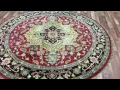 Red Gold and Navy Fine Oriental Serapi Round Rug 8 X8 - W 581
