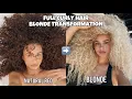 I dyed My Natural RED Curly Hair into stunning BLONDE Huge Hair Transformation
