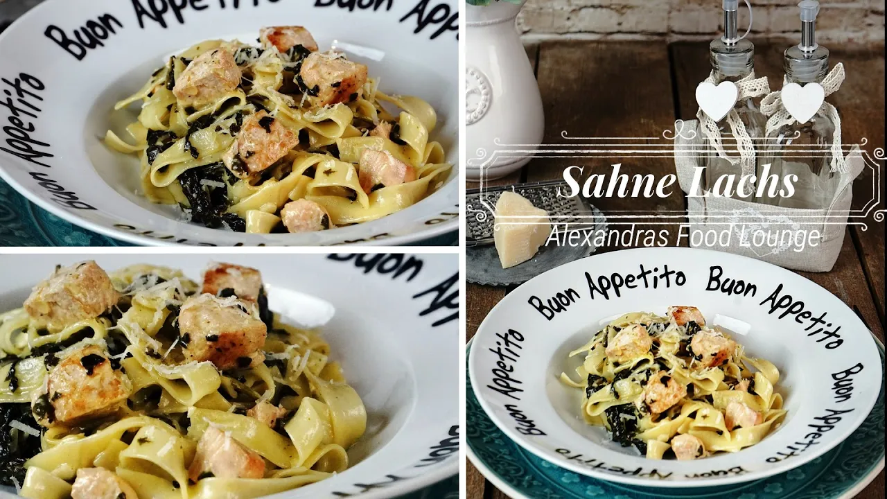 Tagliatelle in einer Lachs Tomaten-Sahne Soße