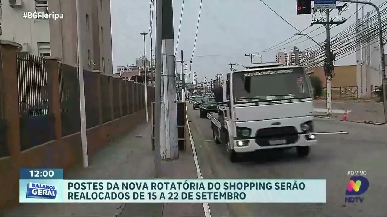 Postes na rotatória do Shopping Itaguaçu serão realocados entre 15 e 22 de setembro
