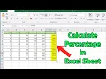 How to calculate percentage in excel sheet