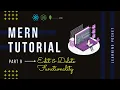 MERN Stack Tutorial - Edit and Delete Functionality Full Stack Web App Javascript
