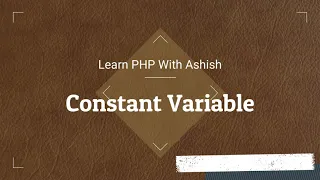 PHP Constant Variable Tutorial in Hindi