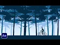 Infinitely Loop Illustration Motion Graphics in After Effects Bicycle at Night