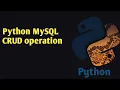 Python CRUD operations with Function Class Python MySQL CRUD Python Tutorial Hindi