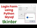 Login form tkinter Python Mysql
