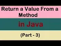 Lecture - 3 Return a Value by Method in Java in Hindi