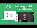How To Make A Full Height Divi Hero Section