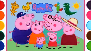 Peppa Pig's Family, Jelly Painting for Kids, Children | Dropper Painting for Kids, Coloring