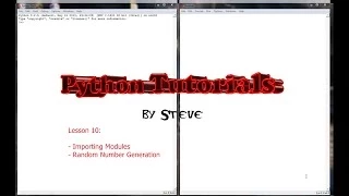 Python Tutorial v3 2 5 Lesson 10 - Random Number Generation and Importing Modules