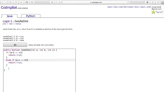Logic 1 twoAsOne Java Tutorial codingbat com