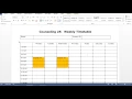 How to use the weekly timetable template