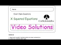 X Squared Equations Answers - Corbettmaths