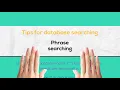 Database searching tips
