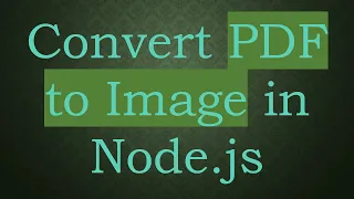 Convert PDF to Image in Node js