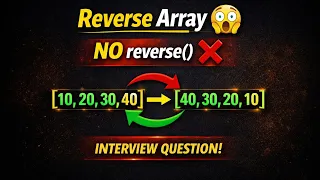 Day-6 JS interview Problem Reverse an Array in JavaScript Interview Question